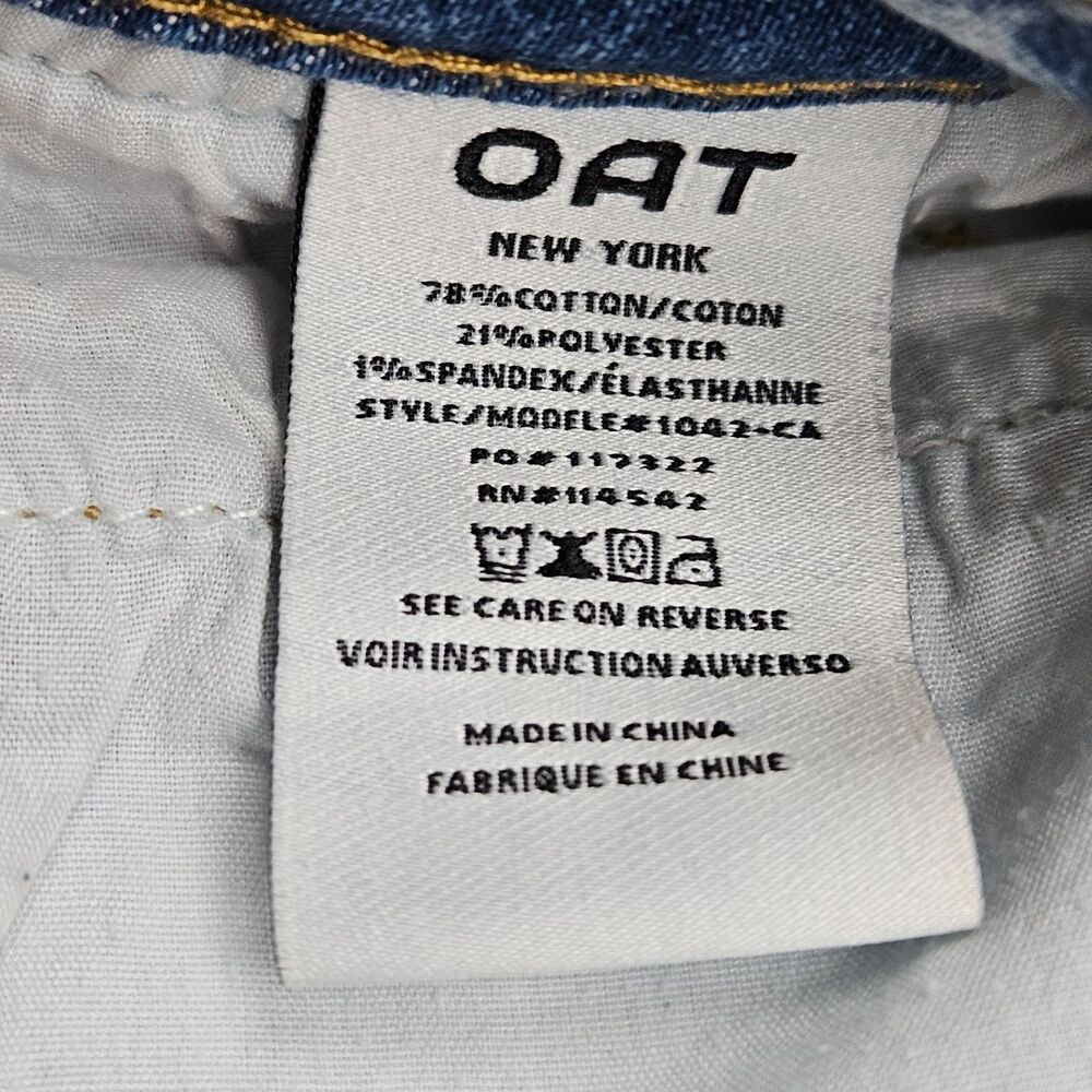 OAT New York Women's Wide Leg Jeans Light Wash Cropped Size 26 Actual 26x26 EUC - Picture 10 of 11